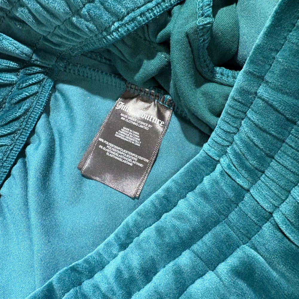 Juicy Couture OG Bling Velour Track Pants Size M Blue Y2K - Picture 13 of 14